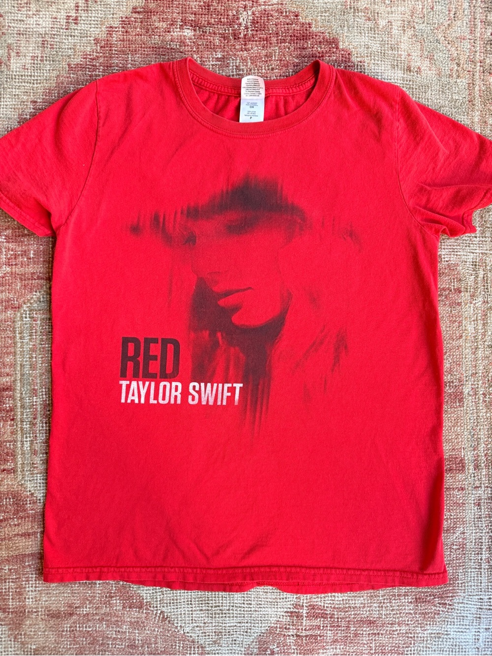 Taylor Swift Red Tee with Black Portrait Graphic